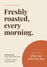 Template: a poster for a coffee roaster, in English.